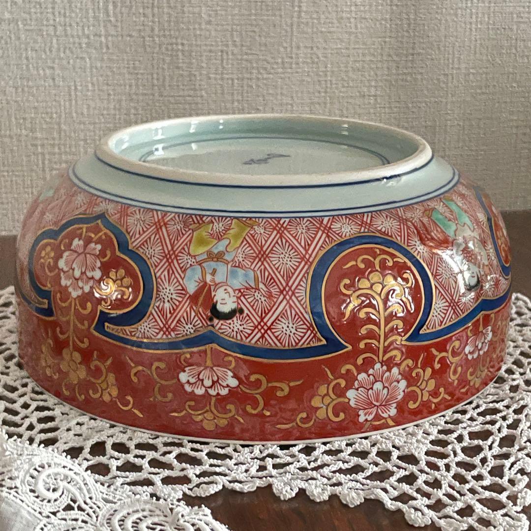 【極美品】有田焼 古伊万里様式 蓋付大鉢 豪華金彩 唐子遊戯図 骨董市一点物