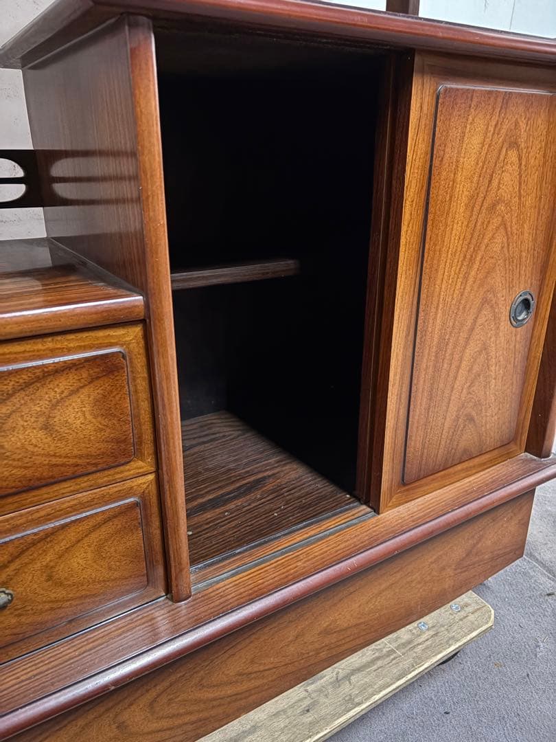 茶箪笥　昭和レトロ　飾り棚　横幅90㎝　奥行38㎝　高さ107.5㎝