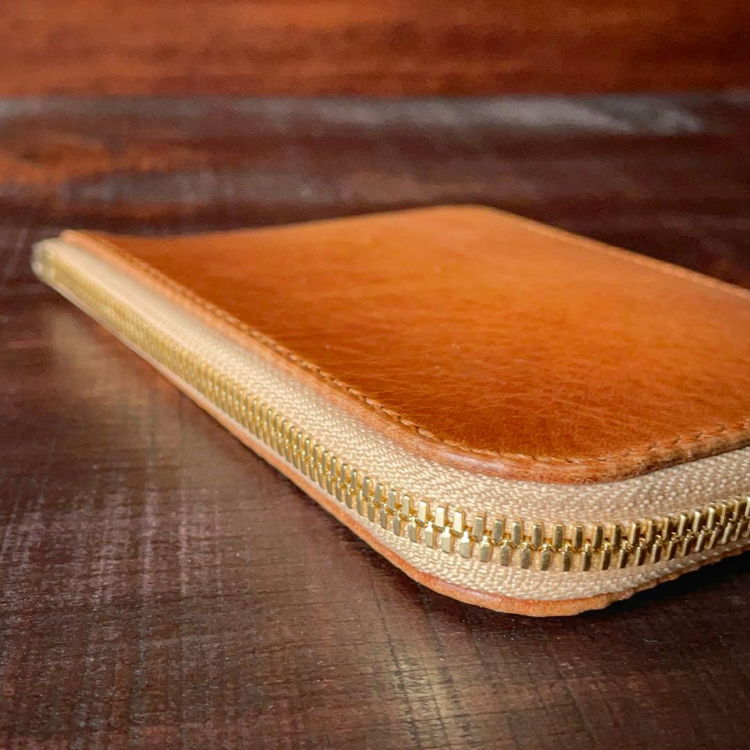 《L字ファスナー型》レザーパスポートケース（ブラウン）