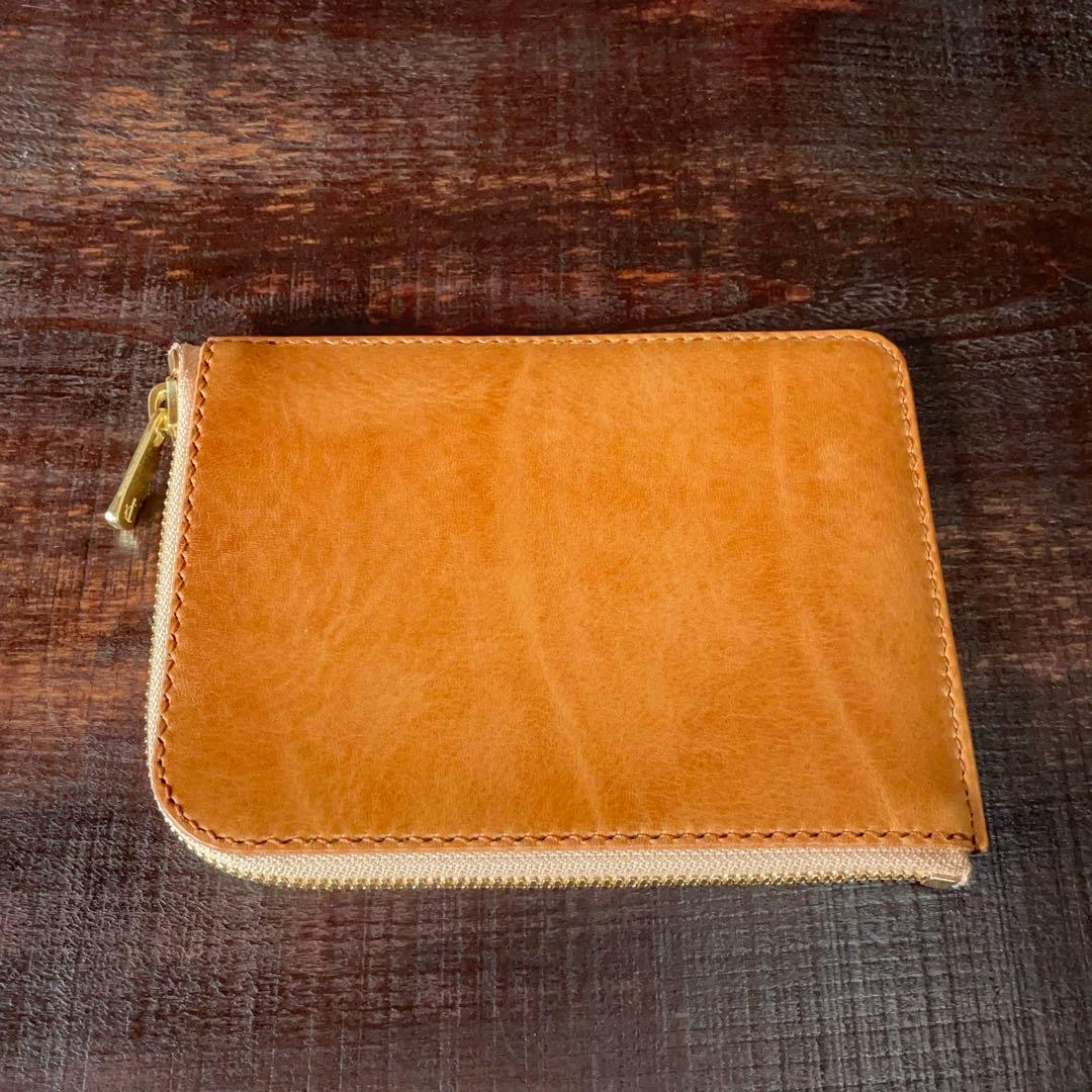 《L字ファスナー型》レザーパスポートケース（ブラウン）