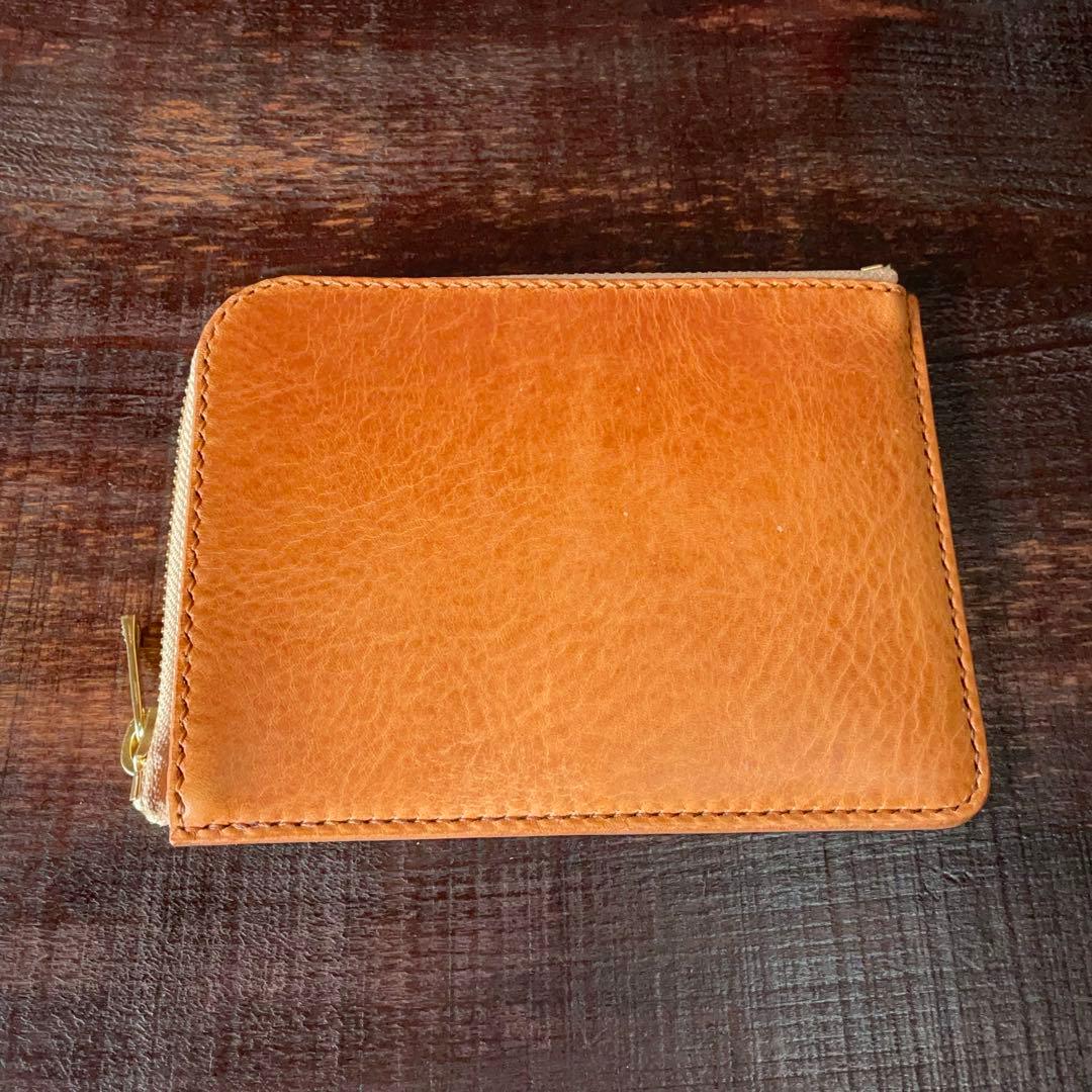 《L字ファスナー型》レザーパスポートケース（ブラウン）