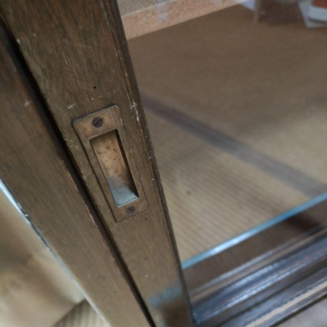 昭和レトロ　木製ディスプレイキャビネット　アンティーク