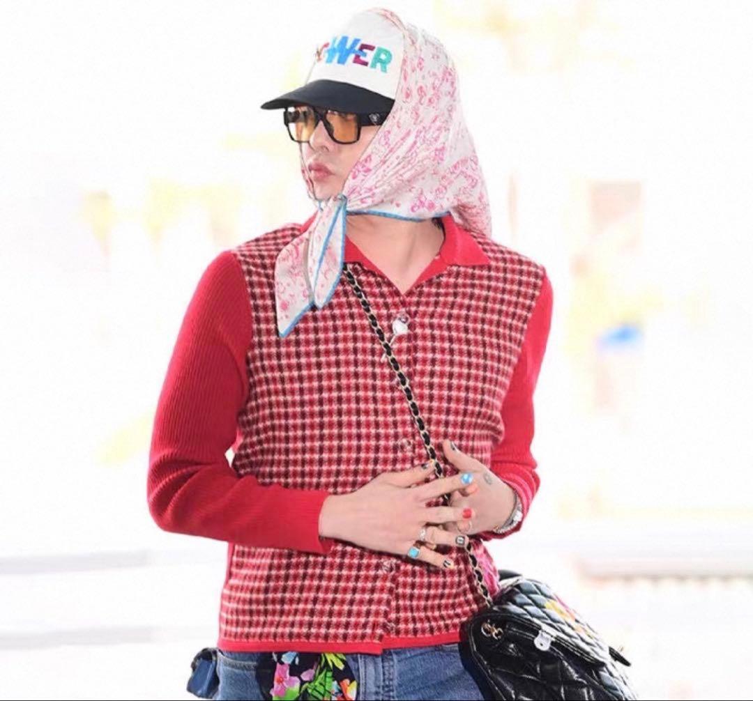 ジヨン GD G-DRAGON ジードラゴン 千鳥格子カーディガン ジヨコス