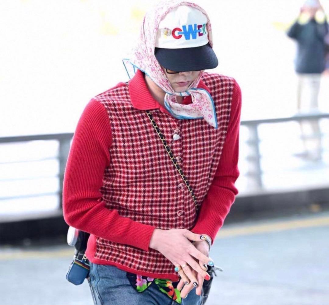 ジヨン GD G-DRAGON ジードラゴン 千鳥格子カーディガン ジヨコス