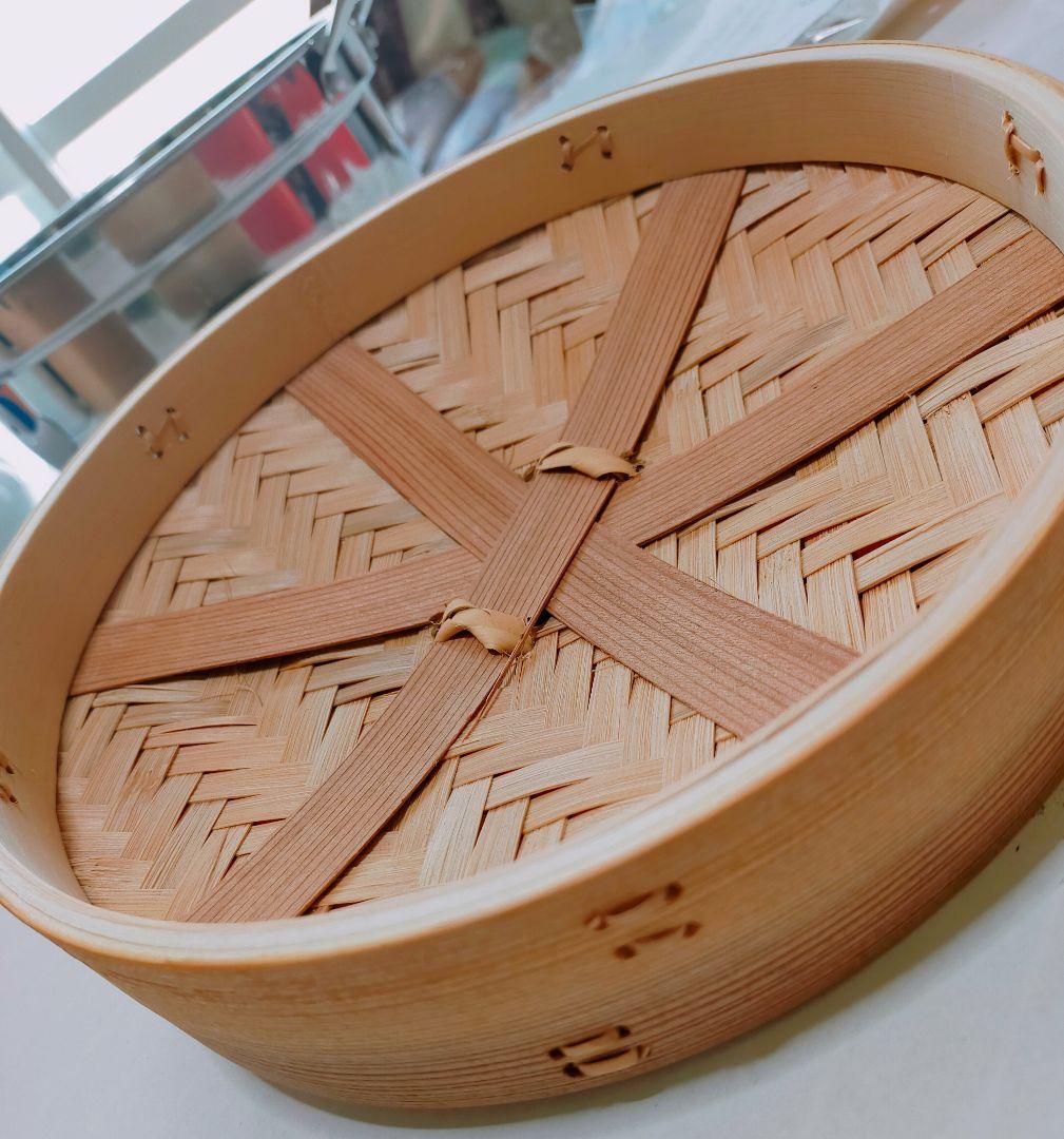 未使用 中華せいろ かごや 21cm 3段セット 竹 蒸籠 セイロ 蒸し器