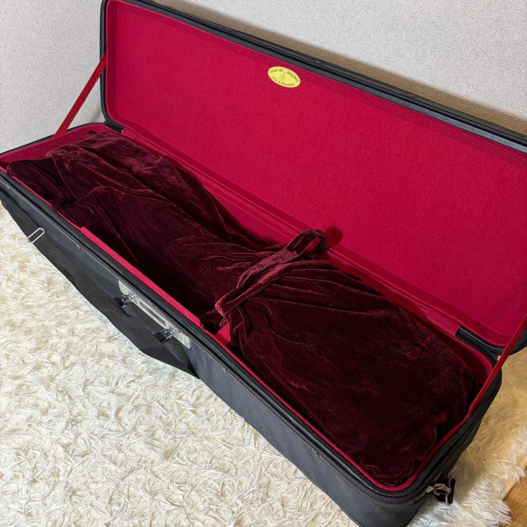 美品 津軽三味線 「美鈴」太棹　正寸　合皮　花梨　東さわり 胴掛け 銀河印