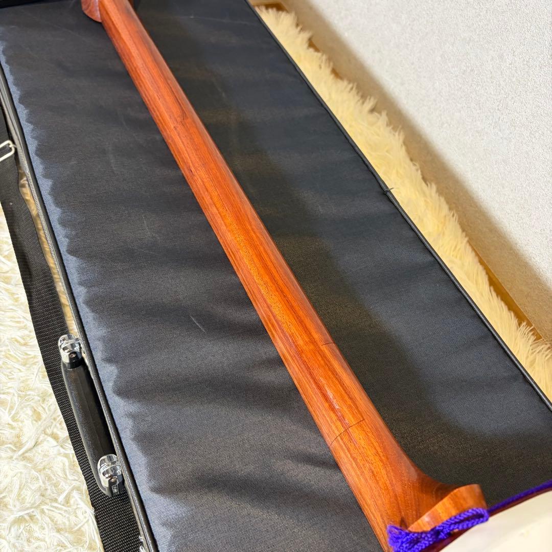 美品 津軽三味線 「美鈴」太棹　正寸　合皮　花梨　東さわり 胴掛け 銀河印