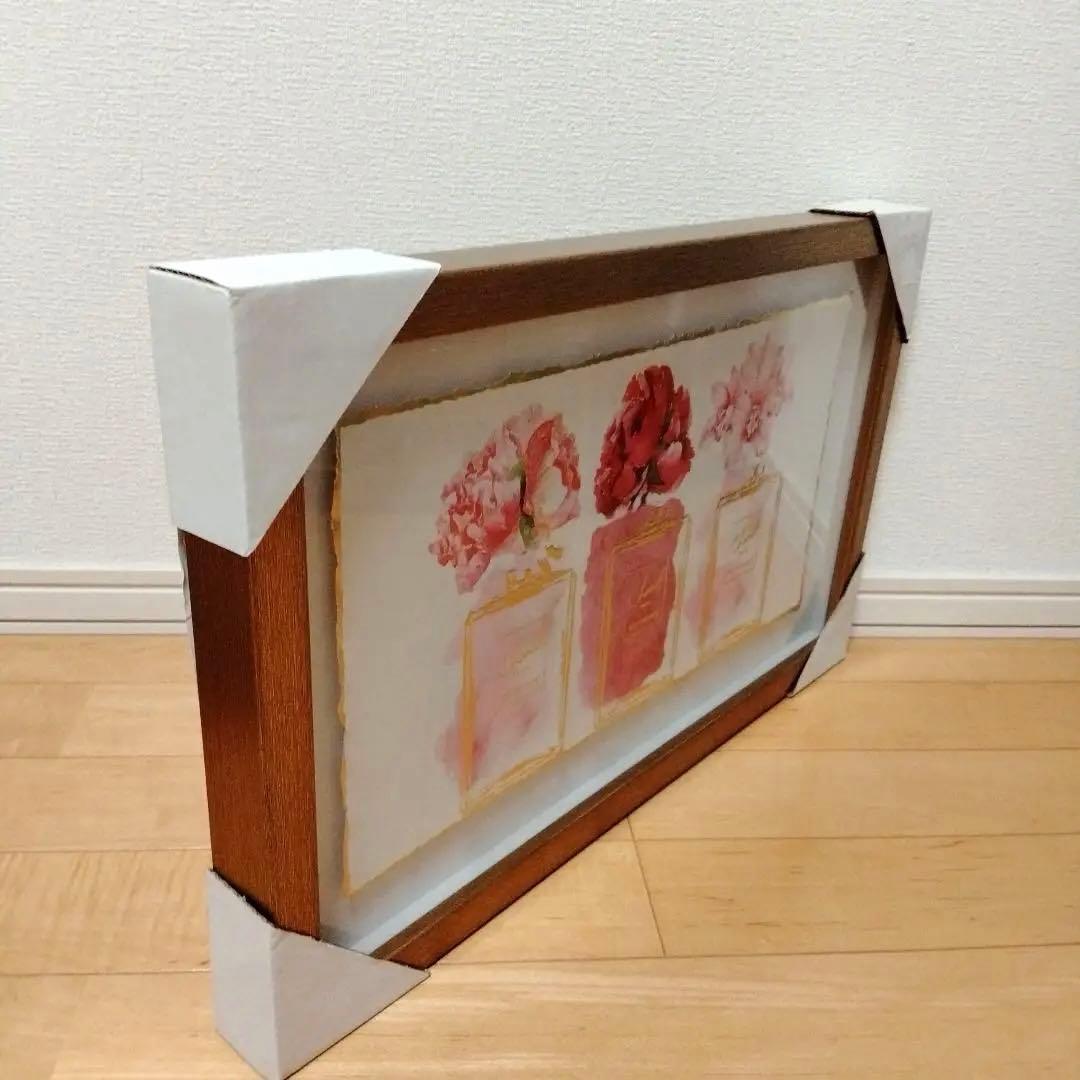 【新品未使用】花瓶と花の水彩画アート