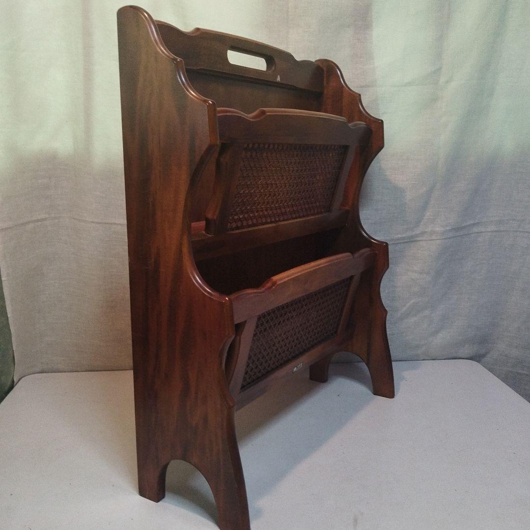 オールド　カリモク　マガジンラック　昭和50年代