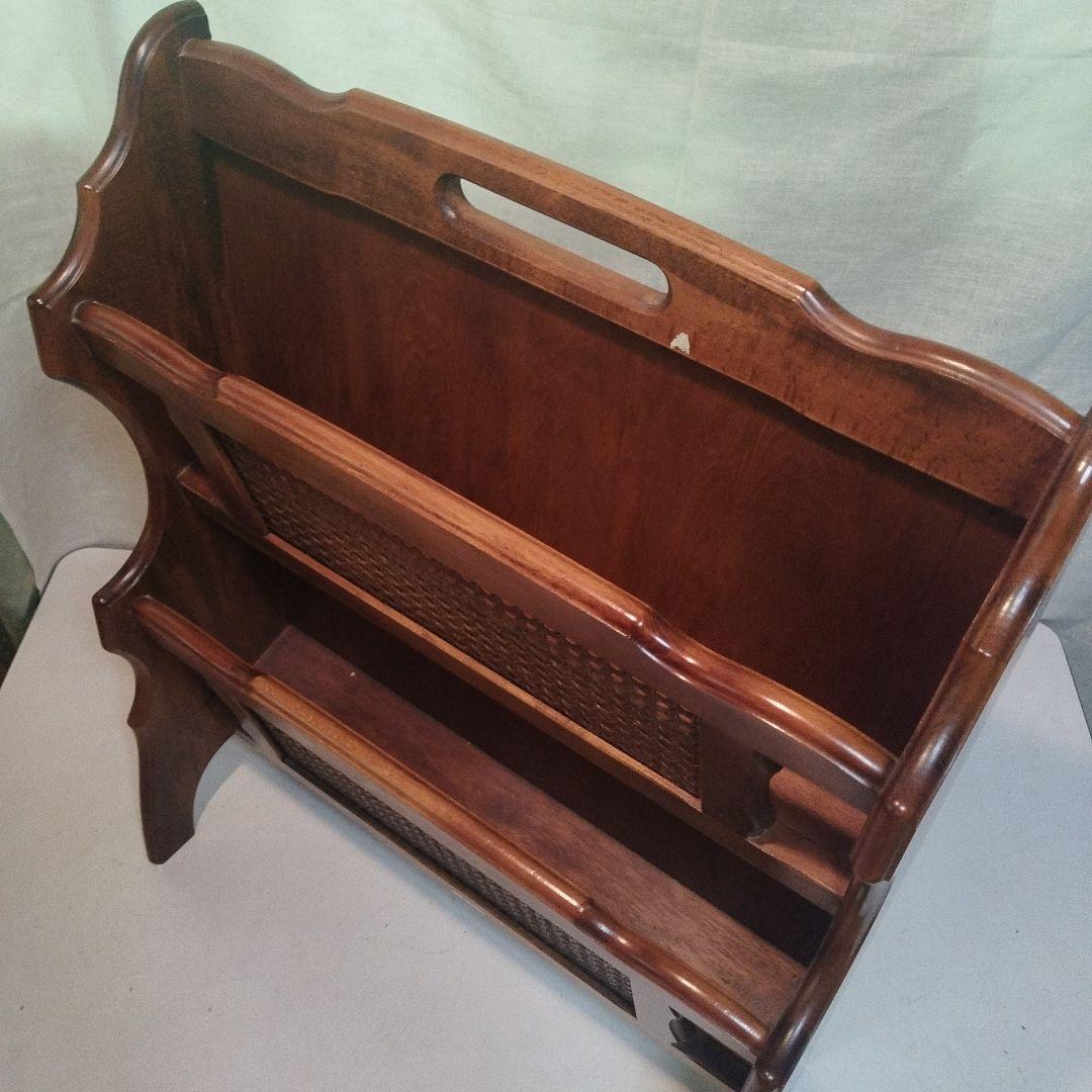 オールド　カリモク　マガジンラック　昭和50年代