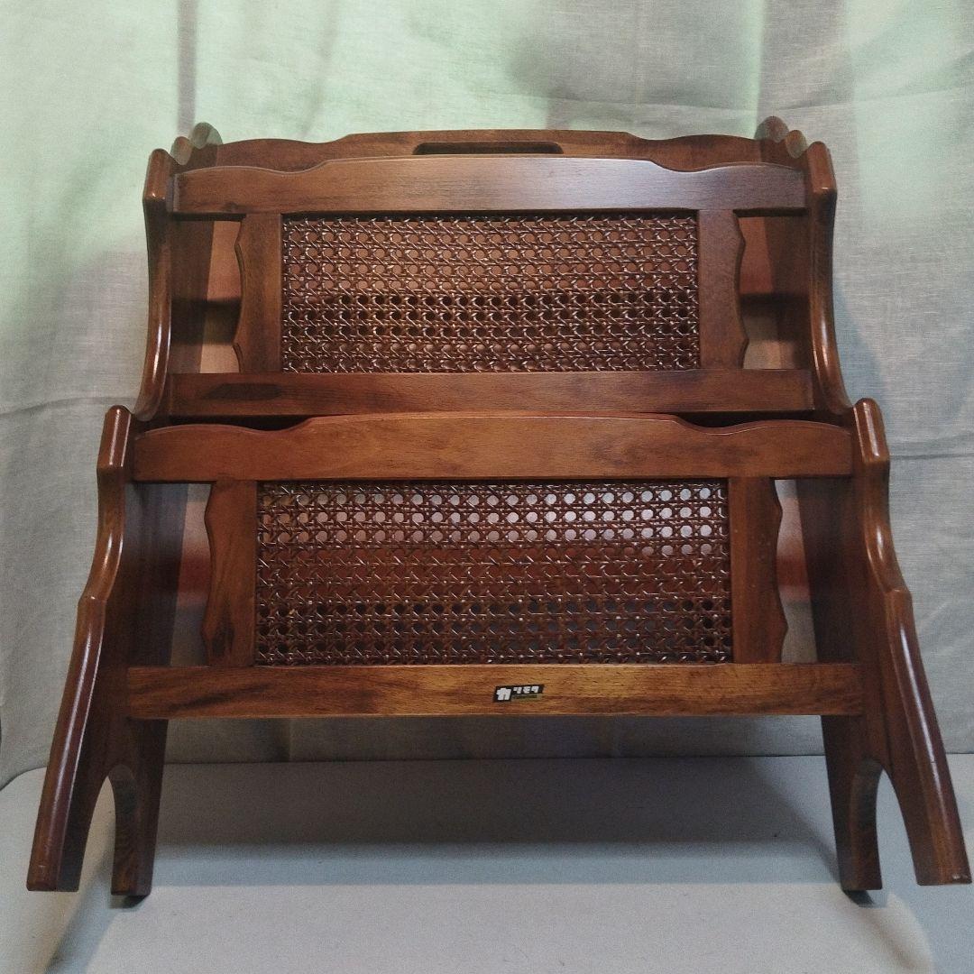 オールド　カリモク　マガジンラック　昭和50年代