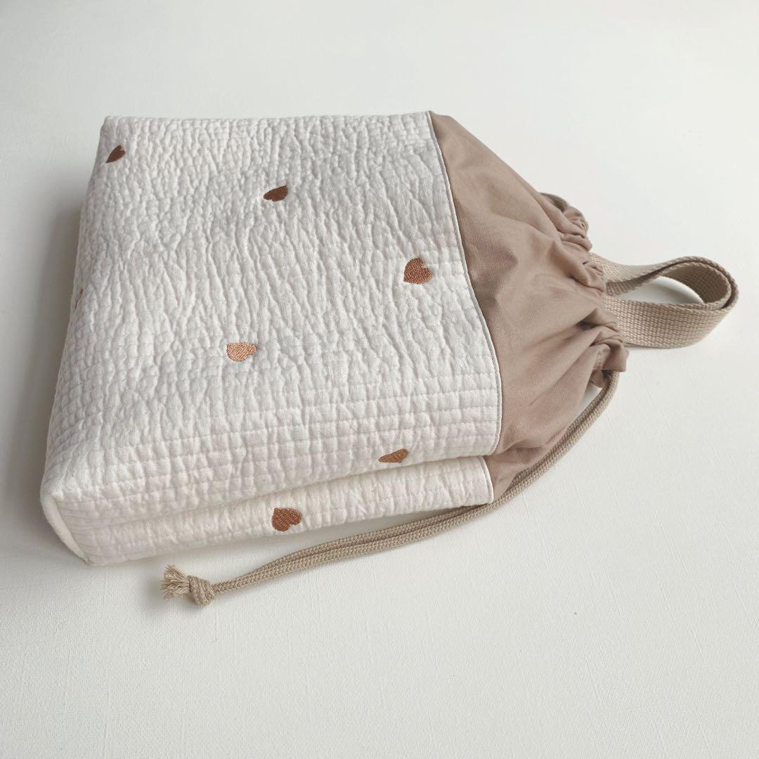 ハート刺繍　ヌビ　レッスンバッグ　シューズ入れ　お着替え袋　3点セット　女の子