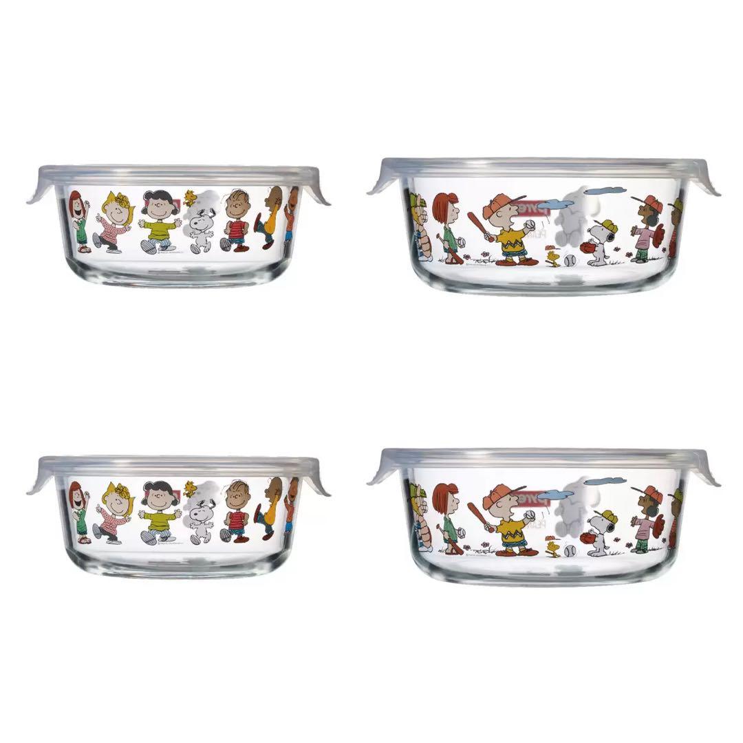 パイレックス スヌーピー ガラス保存容器 ラウンド　ストレージセット　8pcs