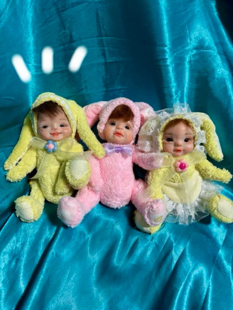 ハンドメイド　樹脂粘土ベビー　イエローロップイヤーの子　OOAK 創作人形