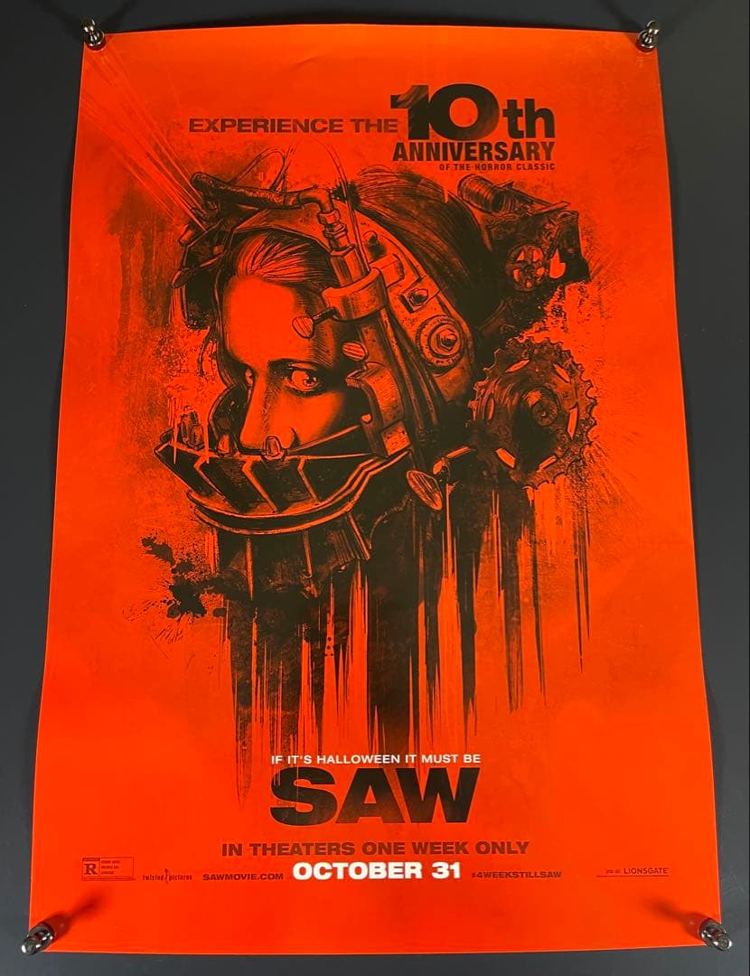 *枚数限定*映画館用片面印刷ポスターUS版:ソウ 10thANNIVERSARY