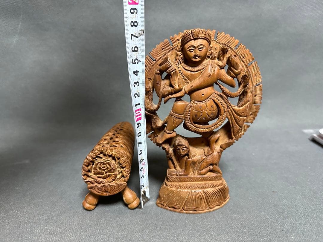インド　白檀　木彫り　仏教美術　仏像 骨董 木像　木製　仏教　密教　置物