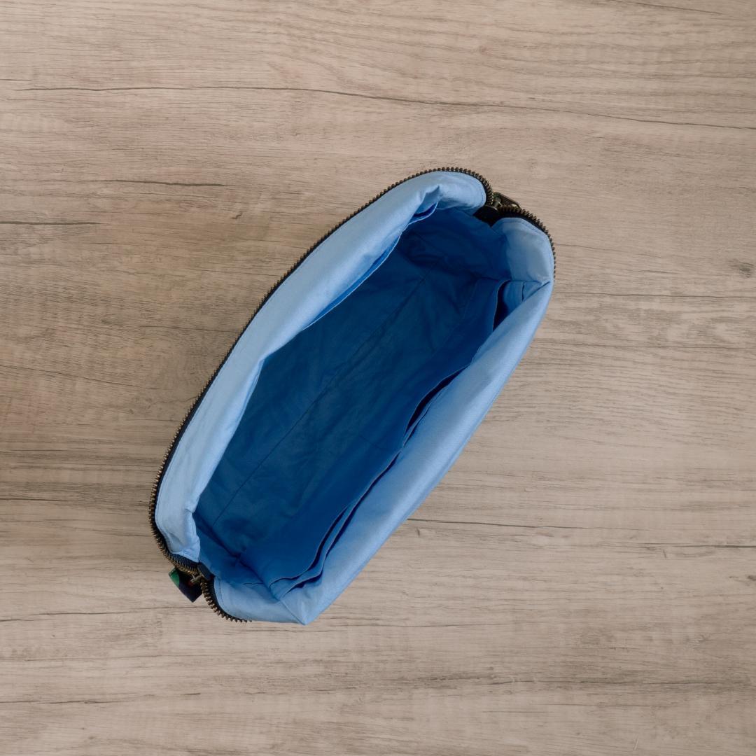 【手帳ポーチ／サイズ3】Leaf・ネイビー（たくさん入るタイプ）