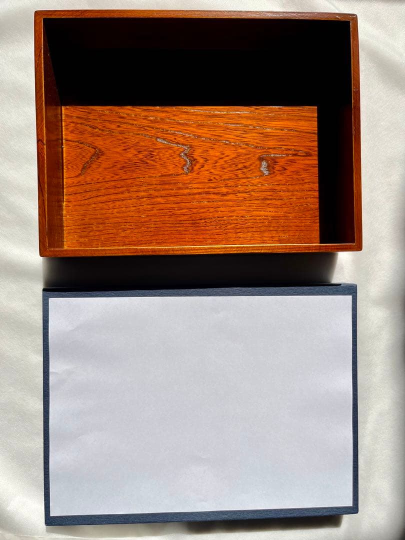 銘木 尺文庫 木蓮 象嵌 木製文箱 共箱付