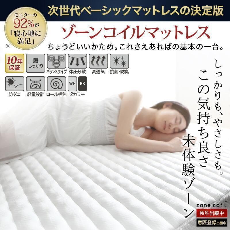 新品 送料込 ダブルベッド マットレス付 棚 コンセント付 SW