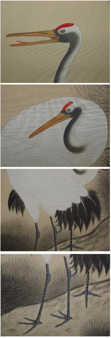 時代の掛軸　鶴　肉筆保証　蔵整理不用品処理　日本　中国 X850C16-6