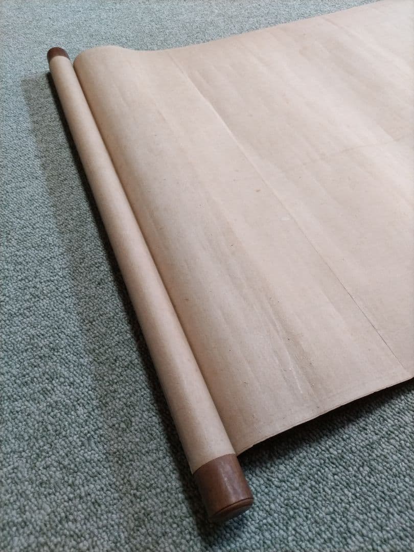 【明治38年征露二年】松里外史 水墨花図 掛軸 落款二顆 由来書き有