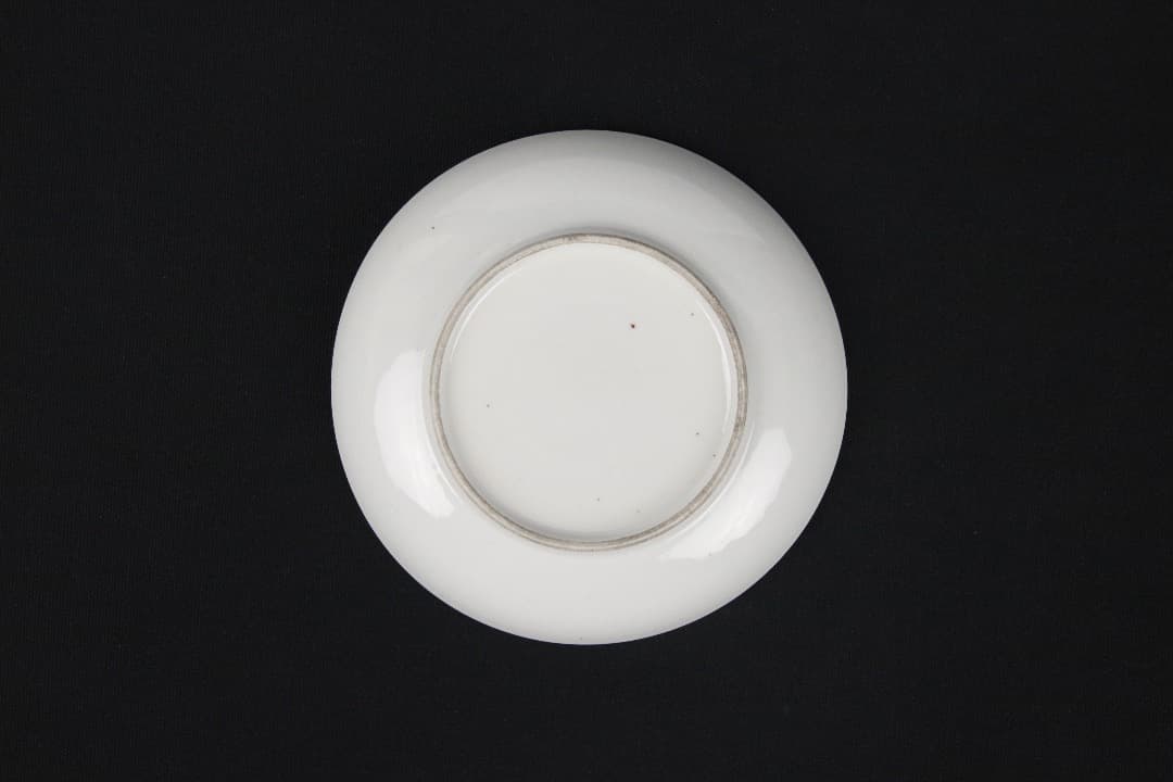 中国美術 清時代 釉下紅 山水図 小皿 豇豆紅 宮廷磁 古磁器 ENM23-2