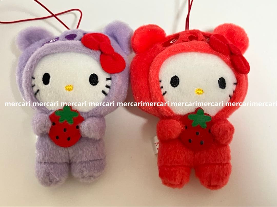 当時物 ハローキティ パンダ着ぐるみ ぬいぐるみ マスコット ストラップ