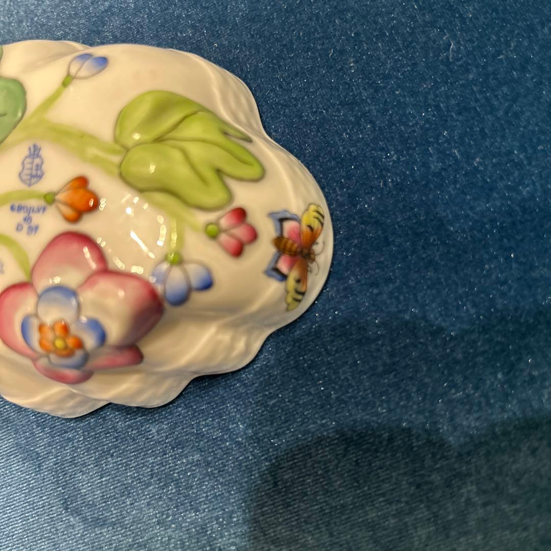 中古　美品　ヴィクトリア　ヘレンド　リーフ型　トレイ　シュガーポット