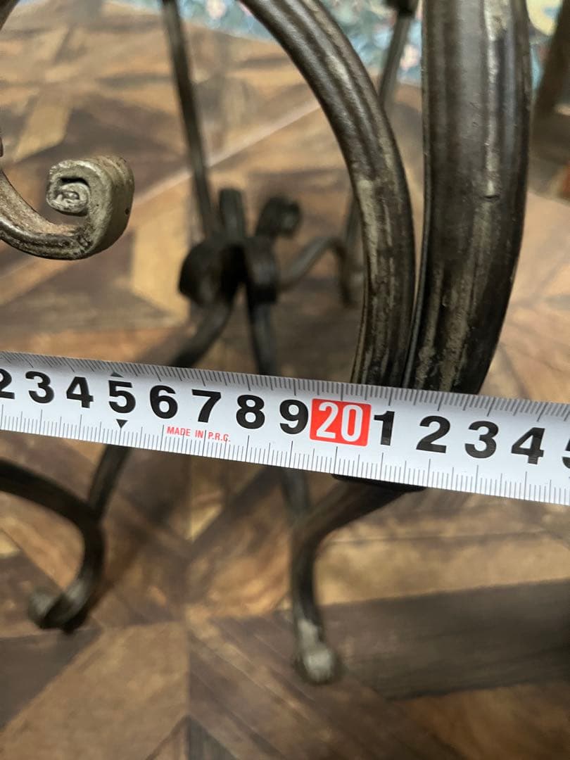 スツール スリム アイアン インテリア アンティーク 猫脚 ビンテージ ショート