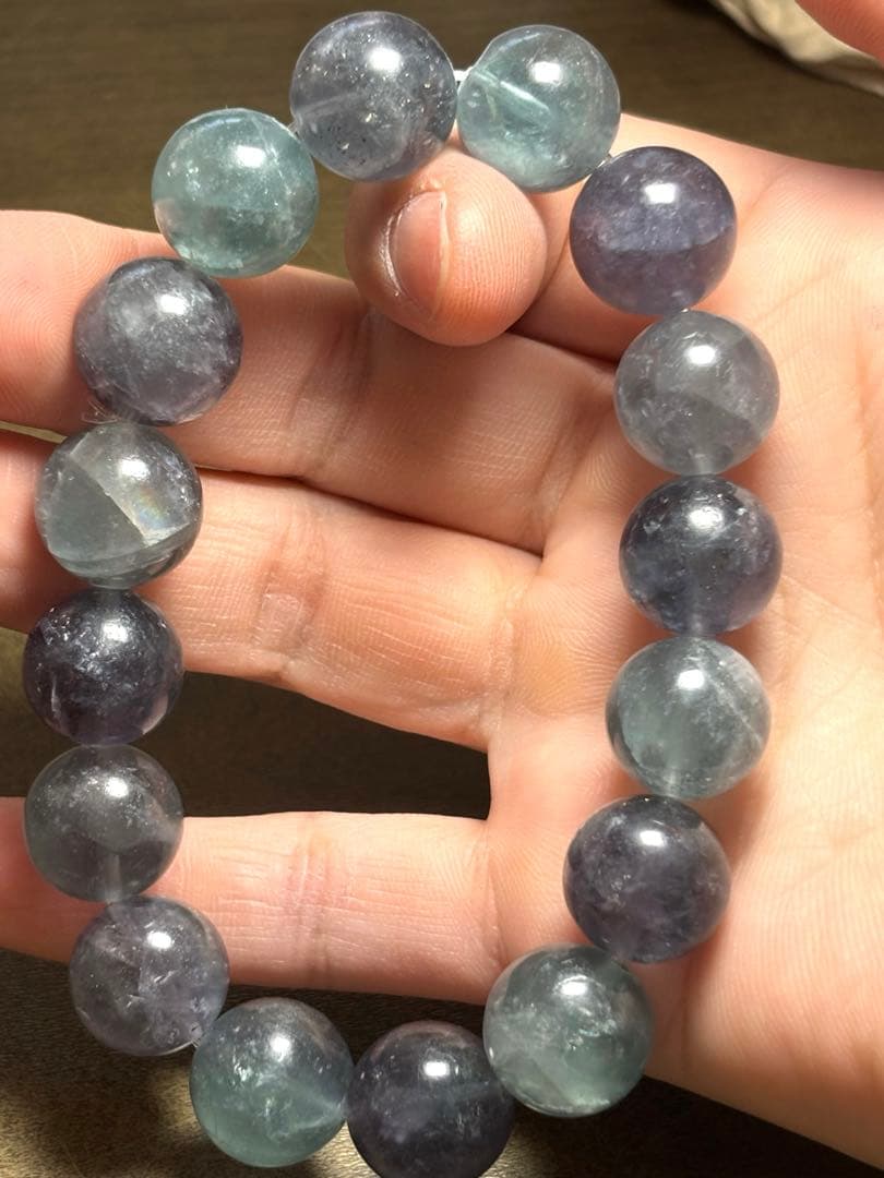 【新入荷！】　フローライトインパイライトブレス約13㎜後半（新品未使用）キラキラ