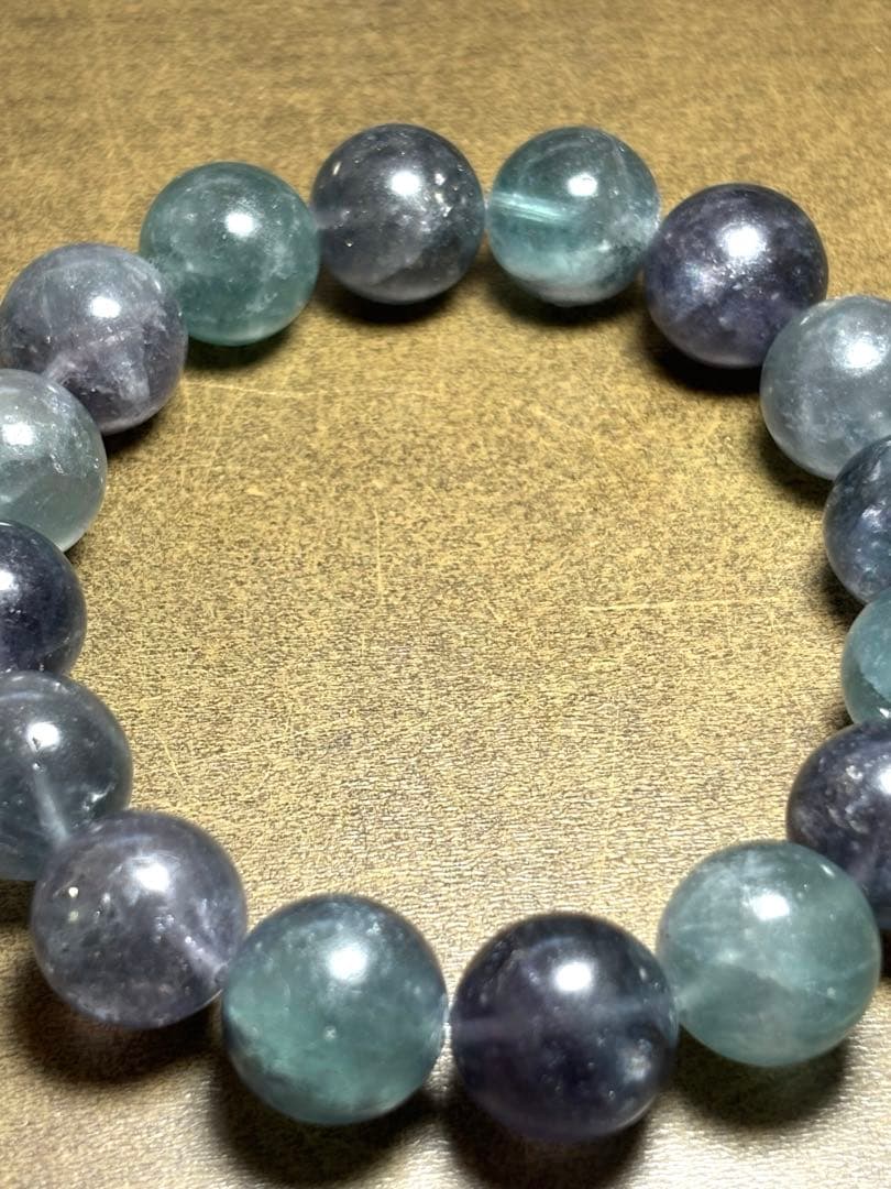 【新入荷！】　フローライトインパイライトブレス約13㎜後半（新品未使用）キラキラ