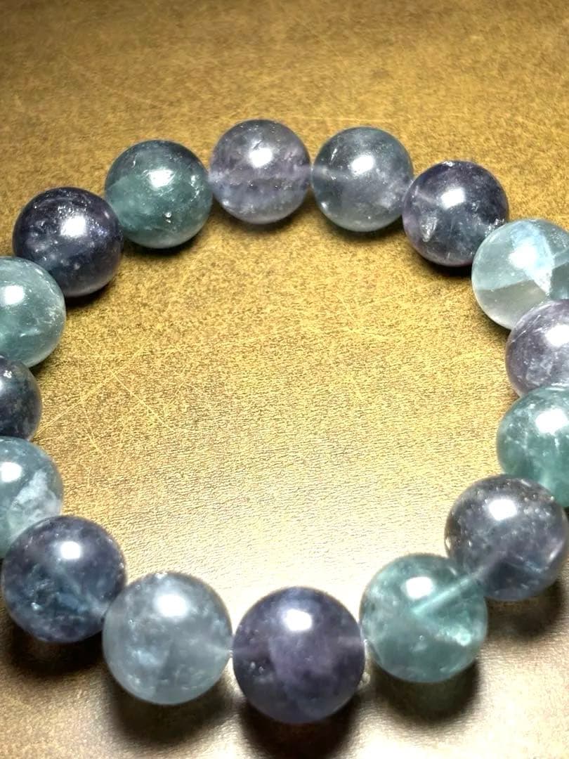 【新入荷！】　フローライトインパイライトブレス約13㎜後半（新品未使用）キラキラ