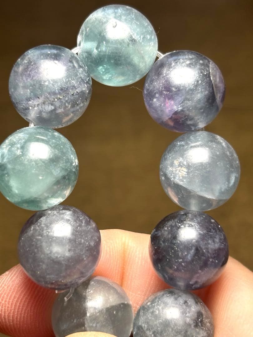 【新入荷！】　フローライトインパイライトブレス約13㎜後半（新品未使用）キラキラ