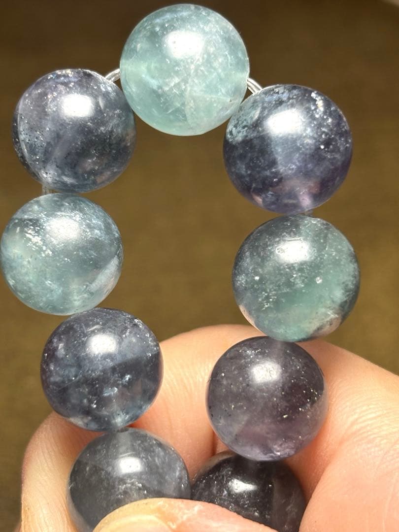 【新入荷！】　フローライトインパイライトブレス約13㎜後半（新品未使用）キラキラ