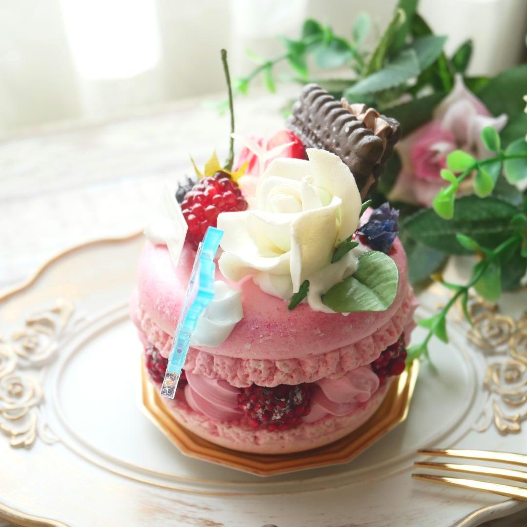 ◆フェイクスイーツ◆ホワイトローズ＆ベリーの♡マカロン＊リスケーキ◆リアルサイズ
