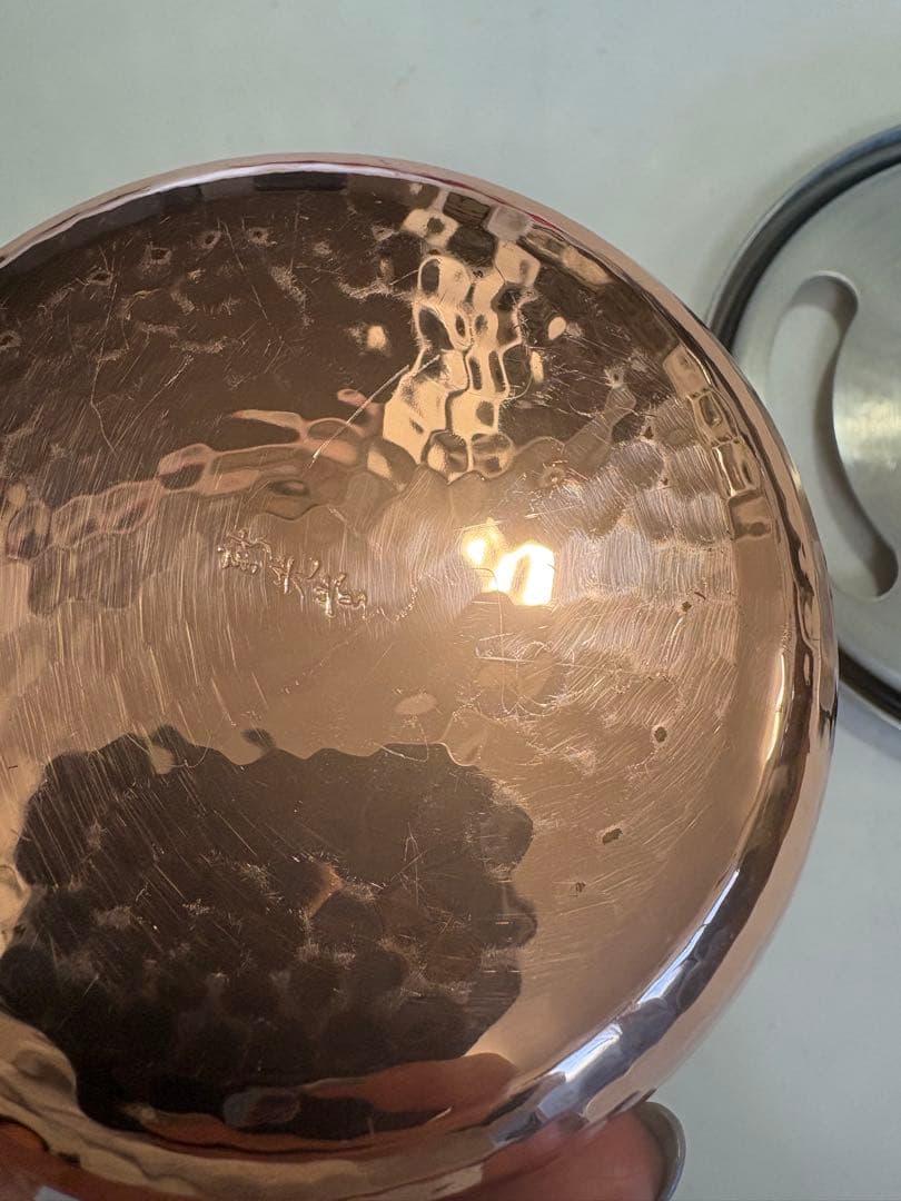 美品　新光堂 純銅手造りおろし器 4寸　13cm