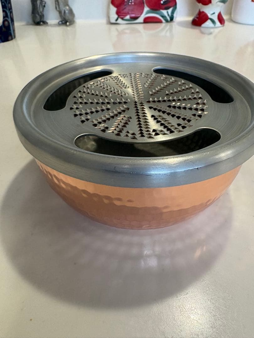 美品　新光堂 純銅手造りおろし器 4寸　13cm