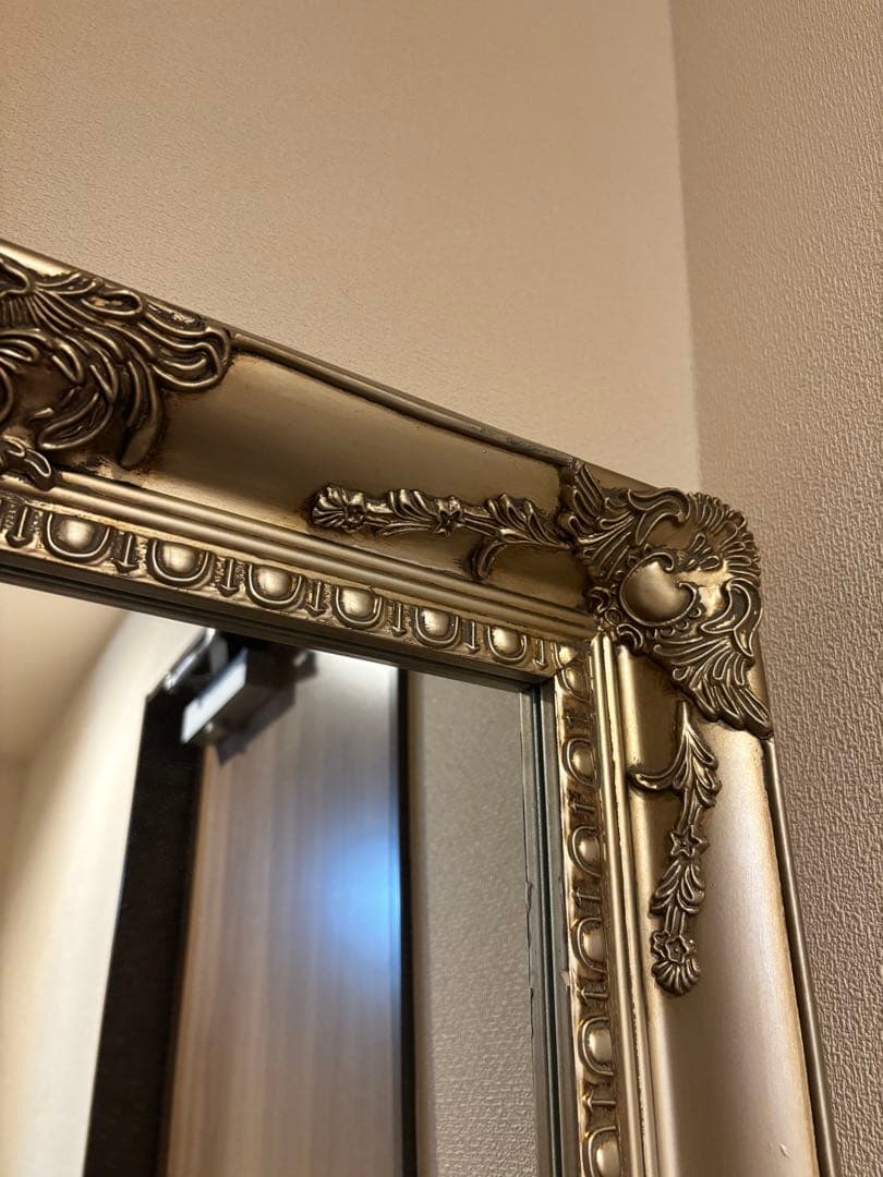 【美品】アンティーク調　全身鏡　シャンパンゴールド　スタンドミラー 180cm