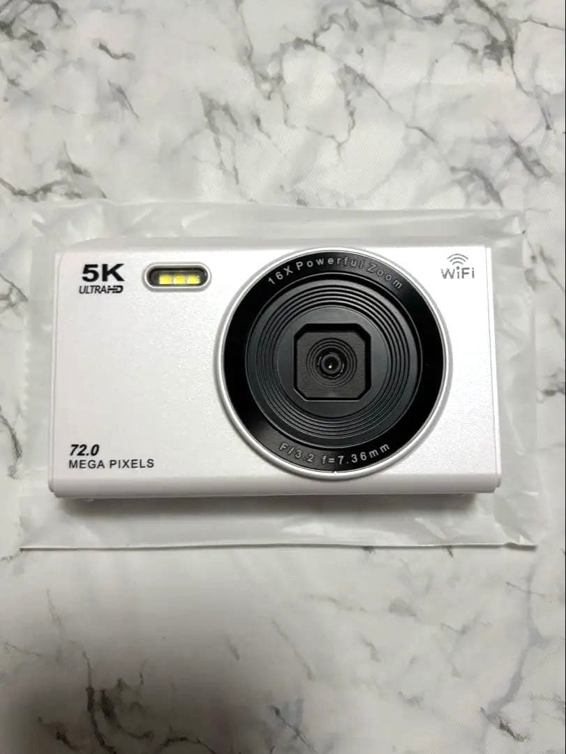 デジタルカメラ 5K デジカメ 7200万画素 64GBマイクロSDカード付き