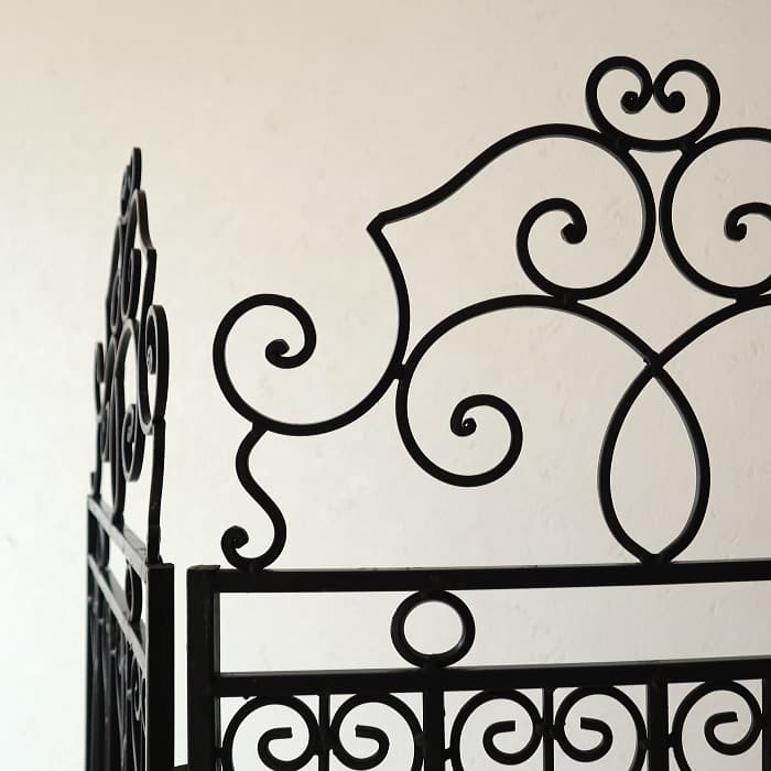 パーテーション 間仕切り 3連 アイアン 折り畳み 花柄