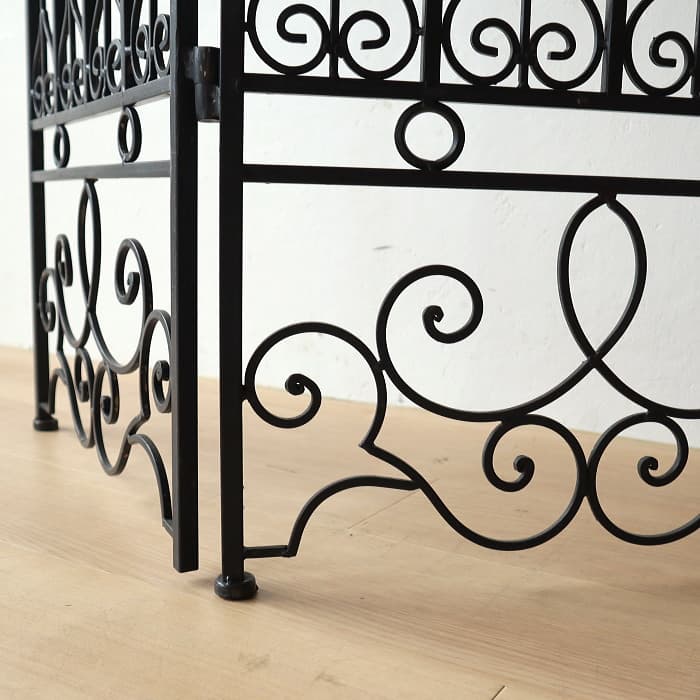 パーテーション 間仕切り 3連 アイアン 折り畳み 花柄