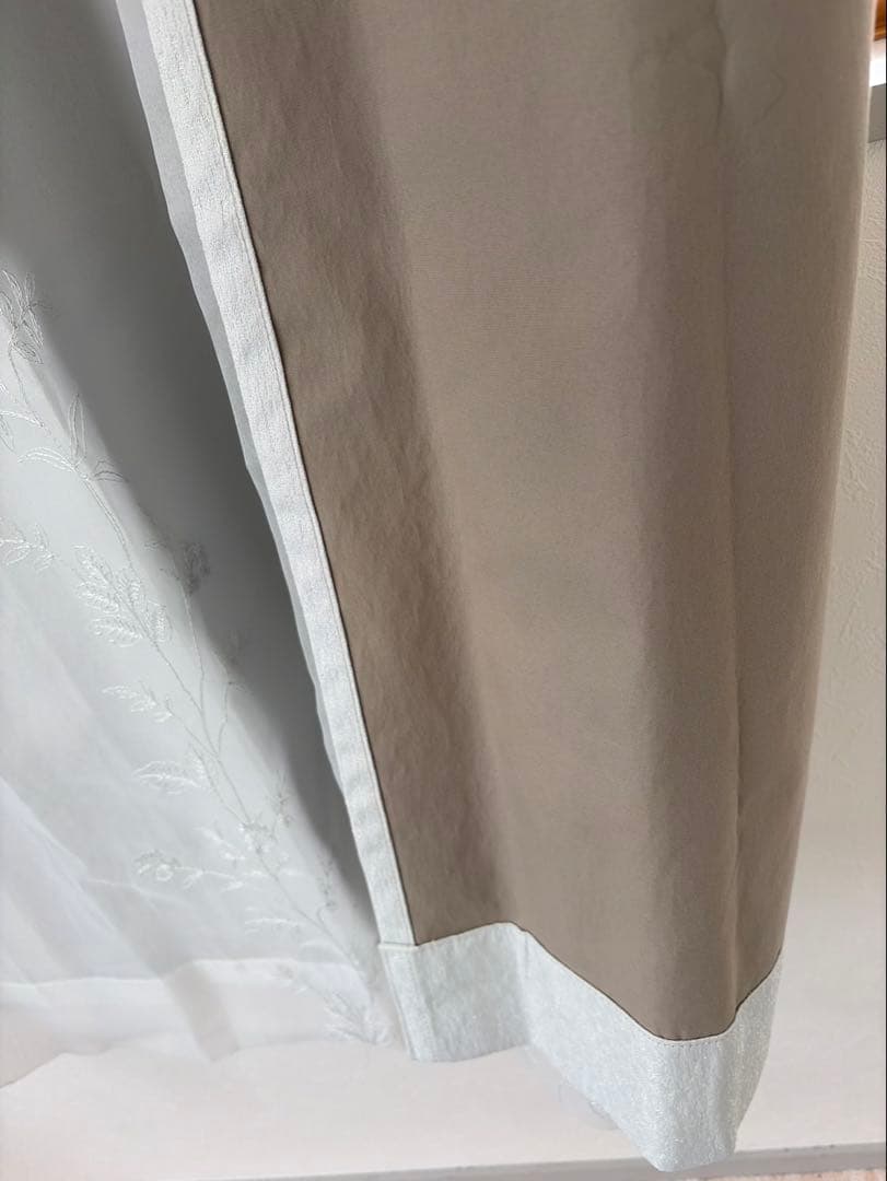 【ほぼ新品】Francfranc イリス×フローラ ダブルカーテン ライトブルー