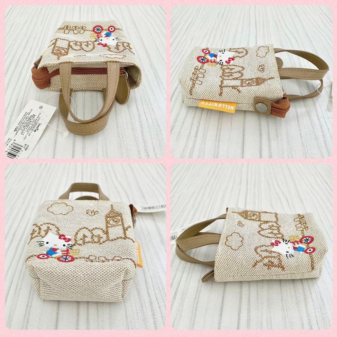 【未使用】平成レトロ ハローキティ ステッチ刺繍 大容量お財布バッグ ミニポーチ