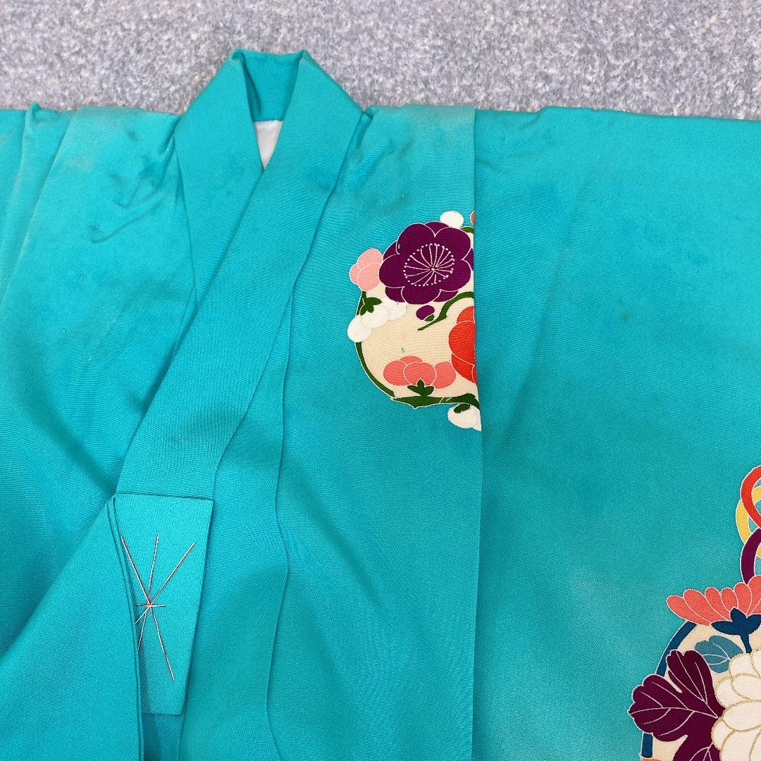 七五三 3歳 正絹？ 着物 被布 ビーズバッグ 草履 足袋 セット