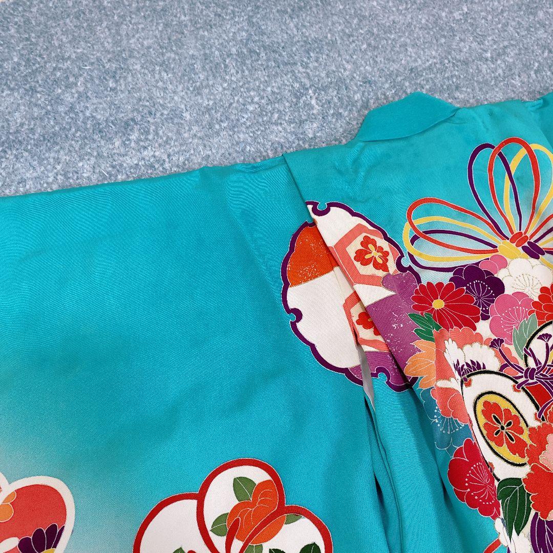 七五三 3歳 正絹？ 着物 被布 ビーズバッグ 草履 足袋 セット