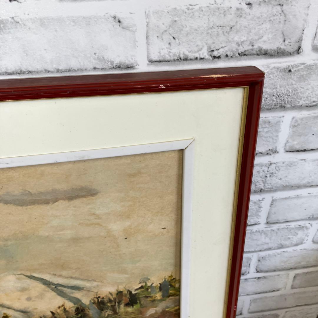 和紙ちぎり絵 貼り絵 山の風景 紅葉 額装 壁掛け インテリア アート 風景画