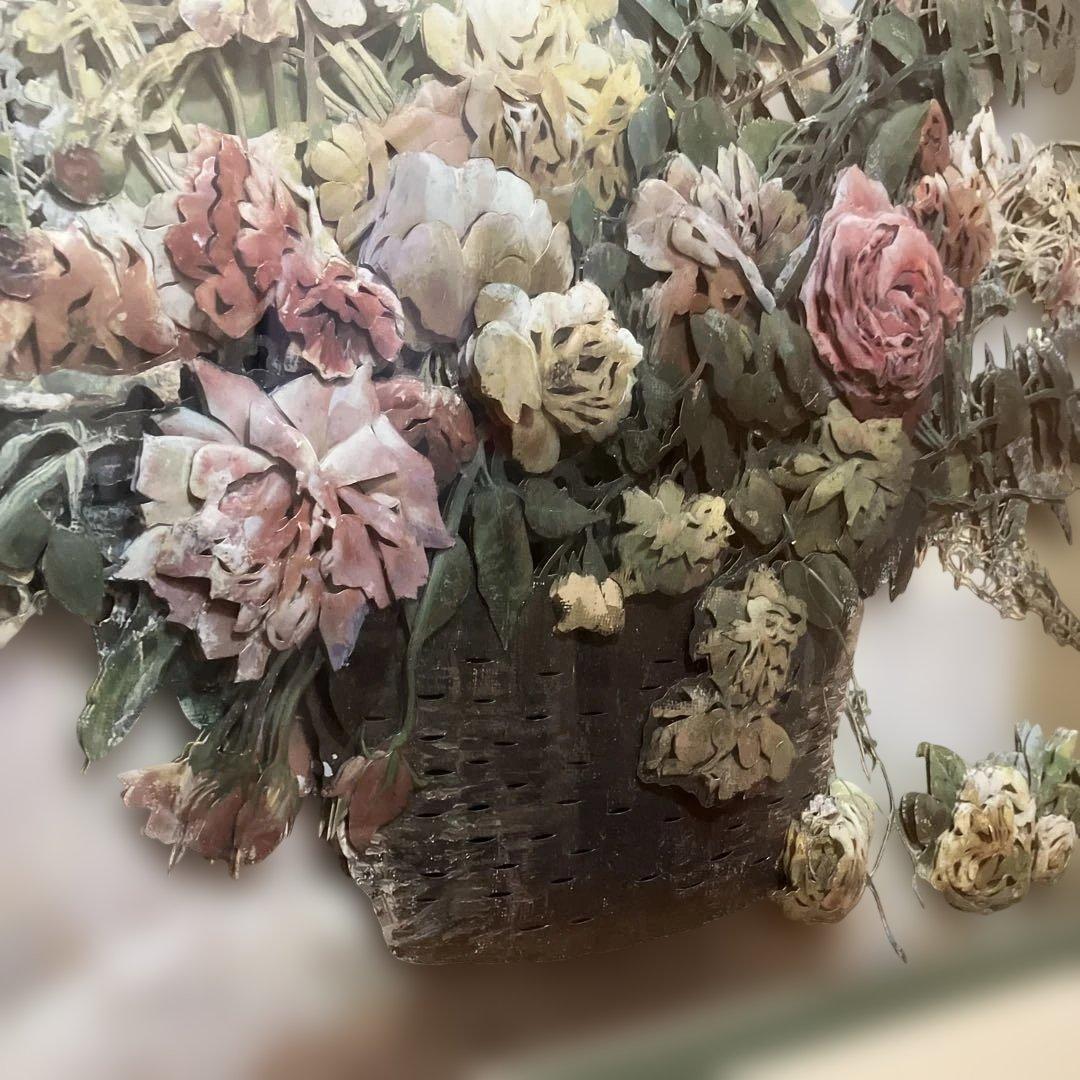 花のアレンジメント 約90cm x 80cm 美術品