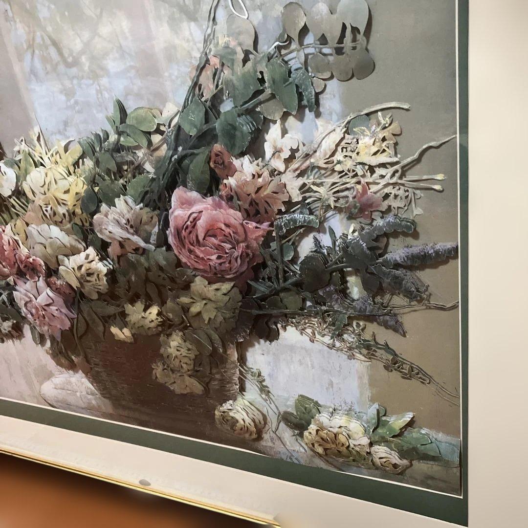 花のアレンジメント 約90cm x 80cm 美術品