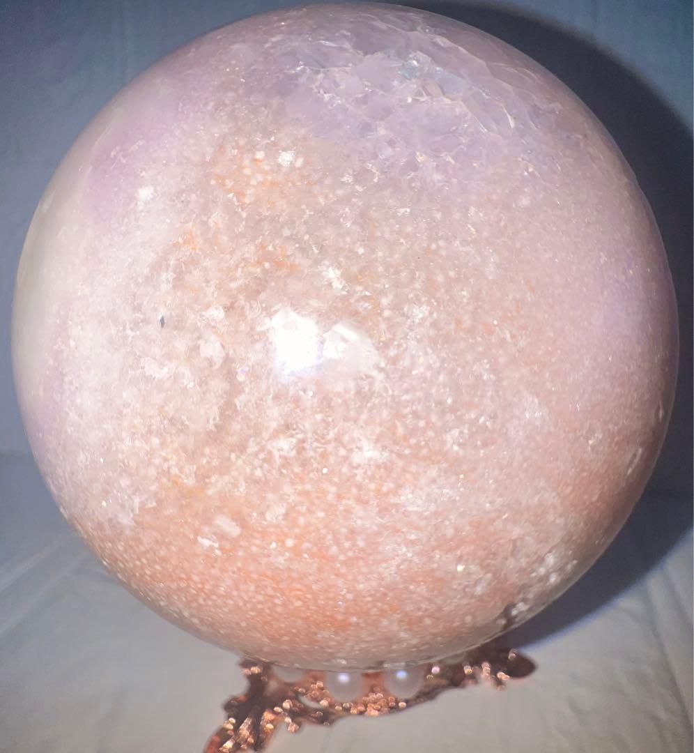 ㉕大玉ピンクアメジスト⭐️クリーミーピンク＆パープル⭐️スフィア⭐️天然石⭐️笑口⭐️水晶