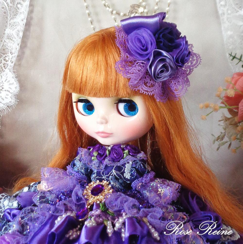 ソニアローレン王妃 ゴージャスバイオレットフリルドールドレス